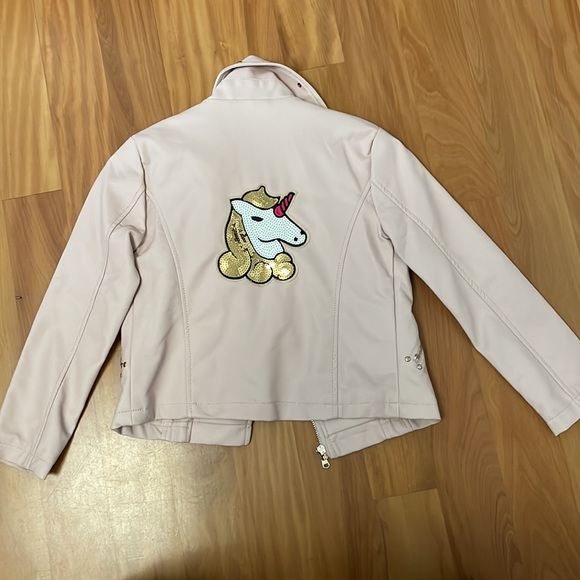 Brand new C & C California faux leather girls jacket w/sequined unicorn - Picture 5 of 7